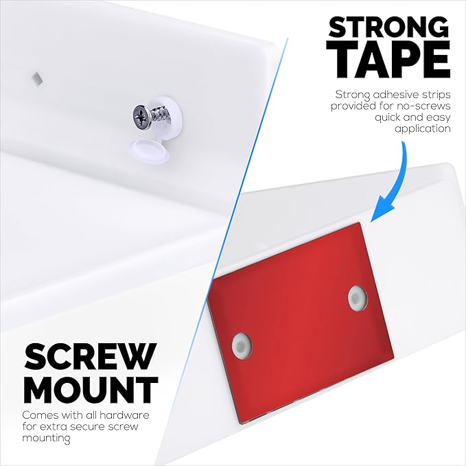 9" Small Corner Shelf Mount, Adhesive & Screw in, - Image 2