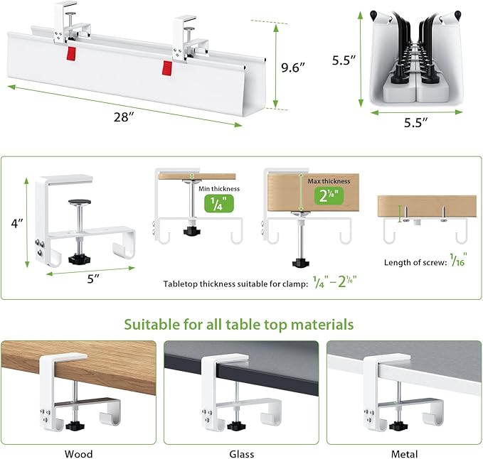 KEEGH No Drill Under Desk Cable Management Tray - Image 4