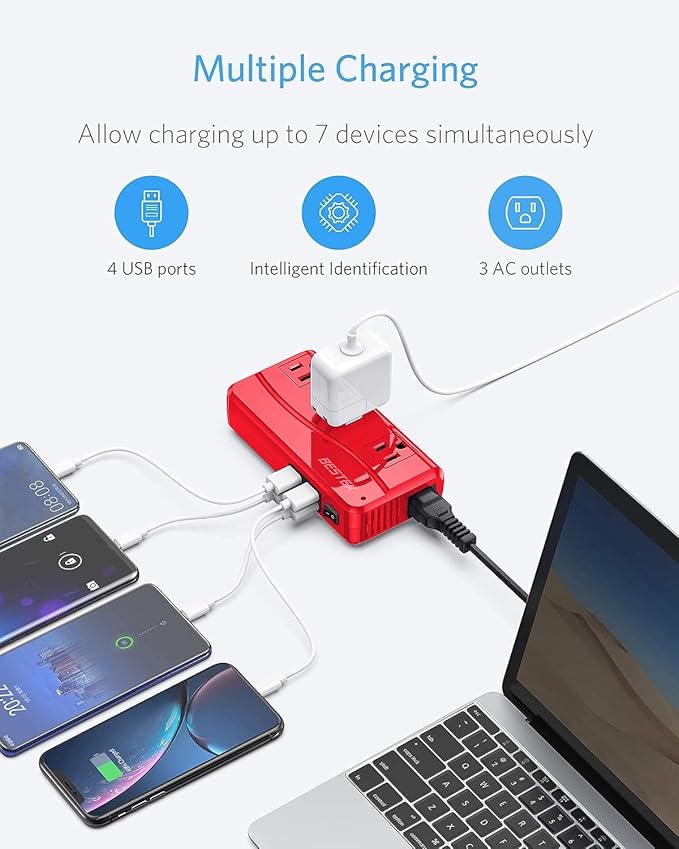 BESTEK International Power Adapter 250W, 220V to 110V Step Down Travel Voltage - Image 5