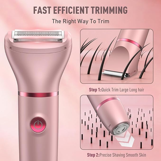 Crolanli Bikini Trimmer for Women, 3-in-1 Electric Razor for Women, IPX7 - Image 3