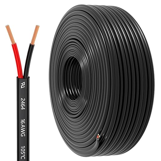 16 Gauge Wire 2 Conductor Electrical Wire, 16 AWG 1.309mm² Wire PVC Cord by HONENCN