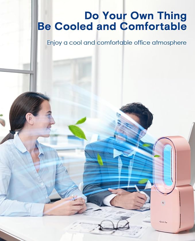 let'me Desk Fan, 11.8 Inch Bladeless Fan Mini Office Fan 4 Speeds - Image 7