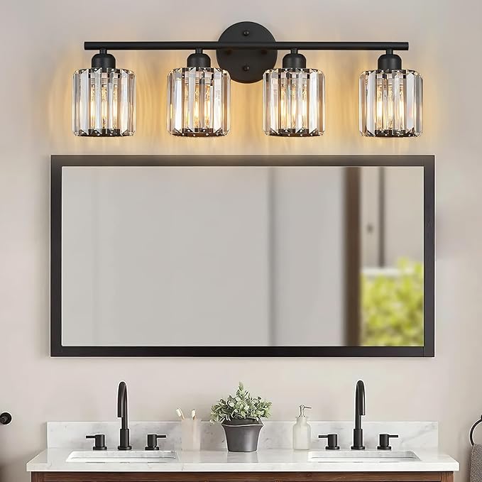 FDPBY Modern 4 Light Crystal Vanity Light, Compatible - Image 7