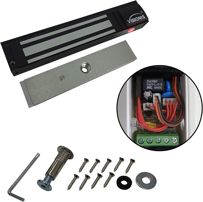 Visionis VS-VISML600LED-BL Indoor 600lbs Black Electromagnetic Lock - Image 3