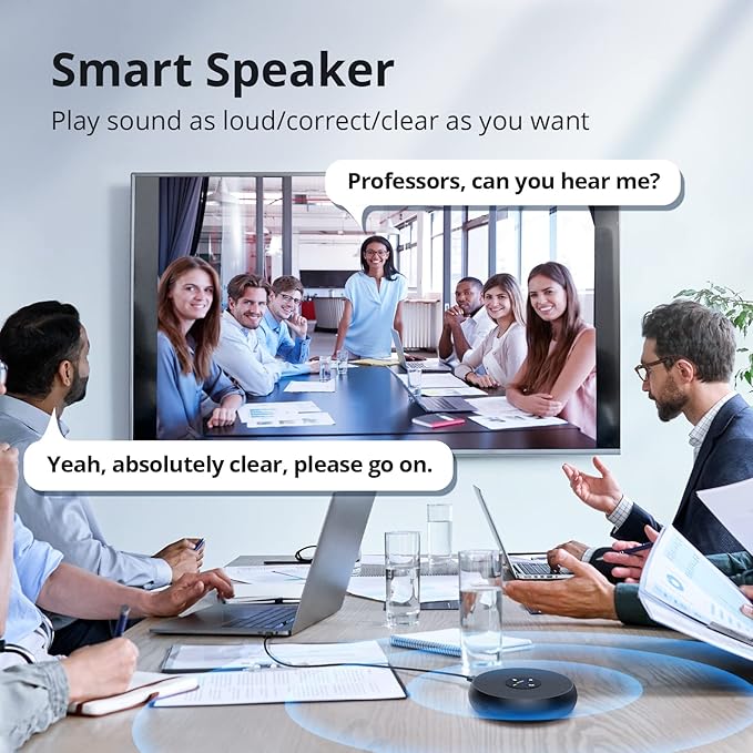EMEET USB Speakerphone, M1A Zoom Certified AI Mics 360°Voice Pickup USB Type - Image 5