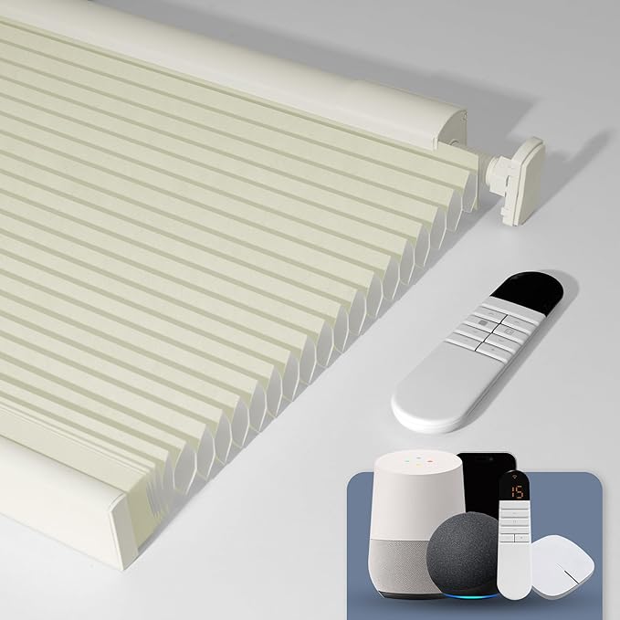 Boolegon No Drill Motorized Cellular Blinds by Boolegon
