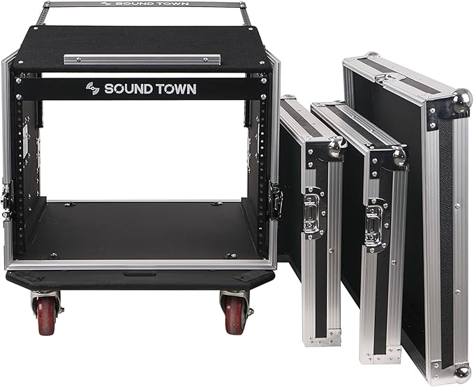 Sound Town High-Quality 1/2” Plywood 8U PA DJ Pro Audio Rack/Road ATA Case - Image 4