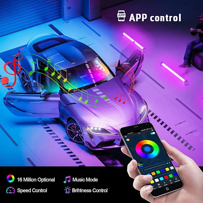 Dreamcolor Interior Car Lights, WEBUPAR Car Accessories 6 in 1 Car LED Strip - Image 4