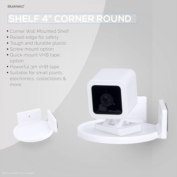 BRAINWAVZ 4” Small Floating Shelf, Adhesive & Screw in, - Image 2