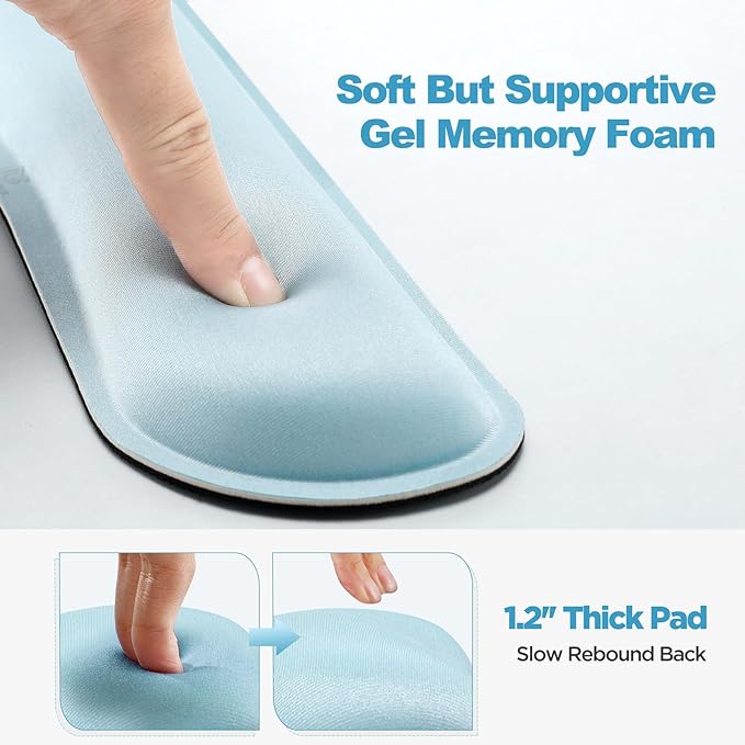 Gimars Upgrade Enlarge Gel Memory Foam Set Keyboard Wrist Rest Pad, Mouse Wrist - Image 2
