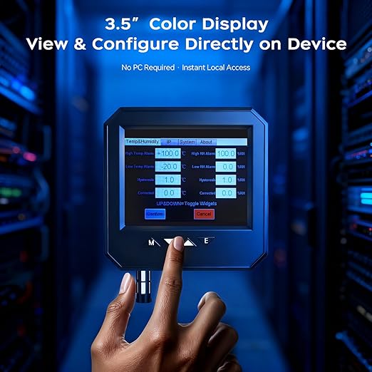 Ethernet Server Room Temperature Monitor, PoE Server Rack Temperature Humidity - Image 2