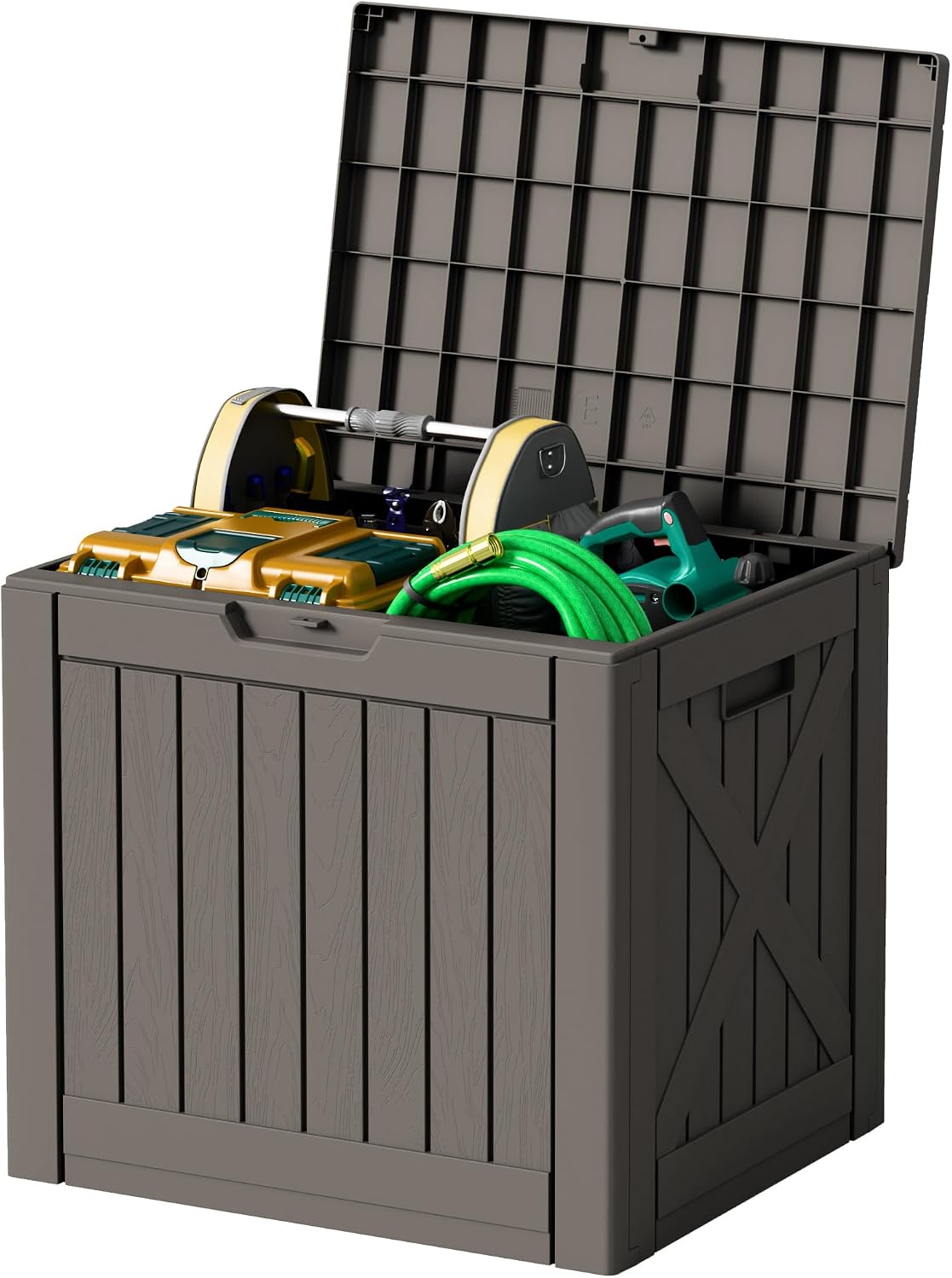 42 gallon outdoor storage box, lockable resin deck, main product view