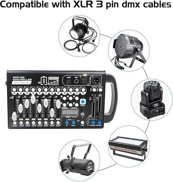 Battery Dmx Controller with Midi, Portable Dmx Controller - Image 4