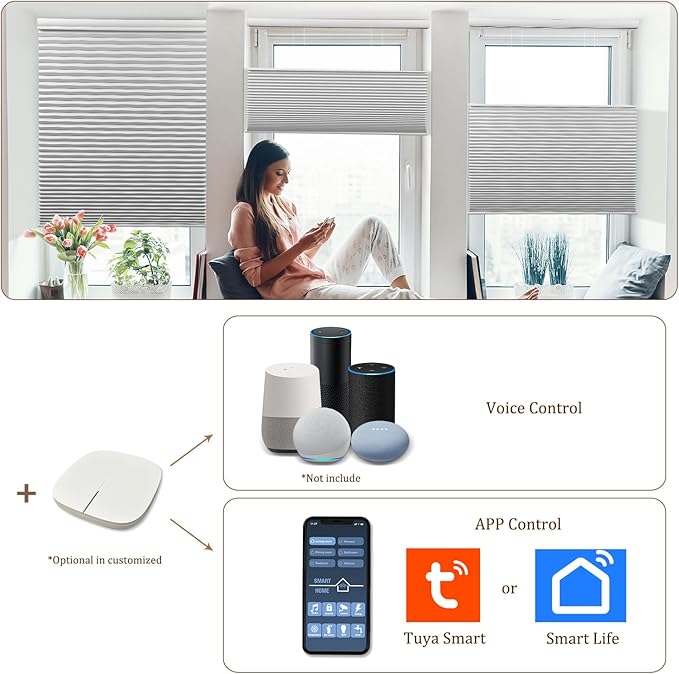 LEXEN Smart Top Down Bottom Up Honeycomb Shades - Image 2