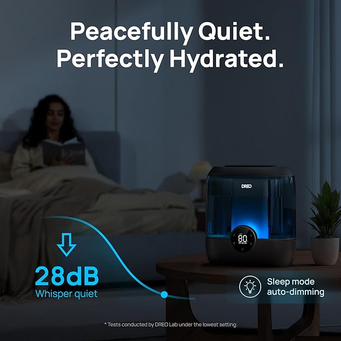 DREO 6L Top Fill Humidifiers for Bedroom, 60H Runtime 28 dB Quiet Supersized - Image 6