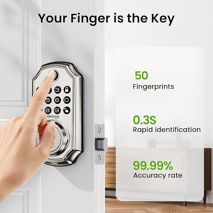 GHome Smart Door Lock KD30, Fingerprint Smart Deadbolt - Image 3