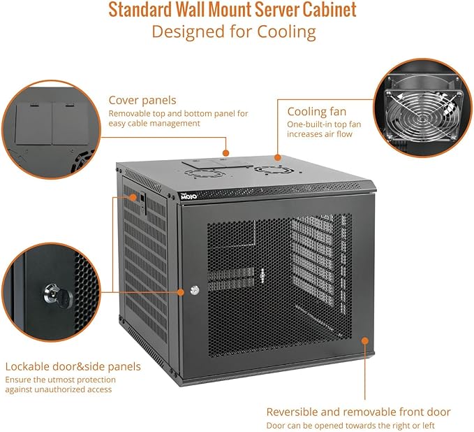 Tecmojo 9U Wall Mount Rack Network Cabinet - Image 3