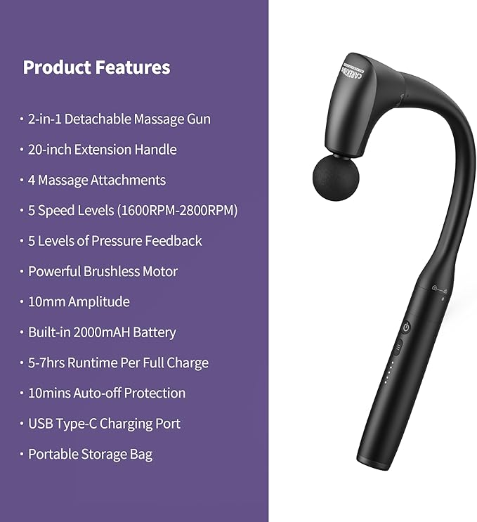 CAREKING 2-in-1 Detachable Muscle Massage Gun Deep Tissue - Image 9