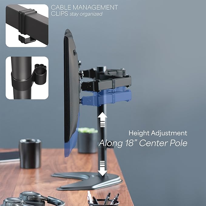 VIVO STAND-V002F Dual LED LCD Monitor Free-Standing Desk Stand - Image 6