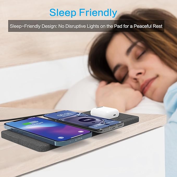 ZealSound Triple Wireless Charger, Charging Pad, Ultra Slim Fast 3x10W Charger - Image 6