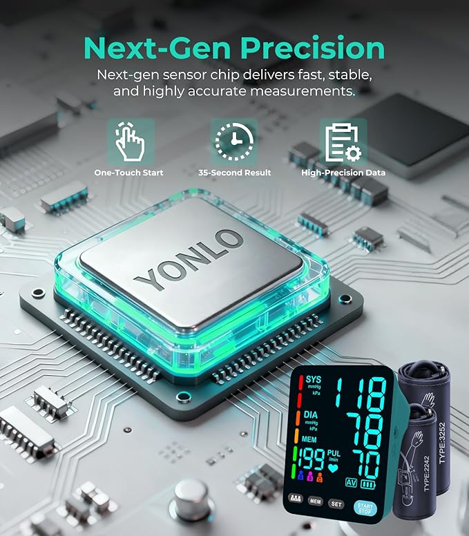 YONLO Blood Pressure Monitor, Automatic Upper Arm Blood Pressure Monitors - Image 2