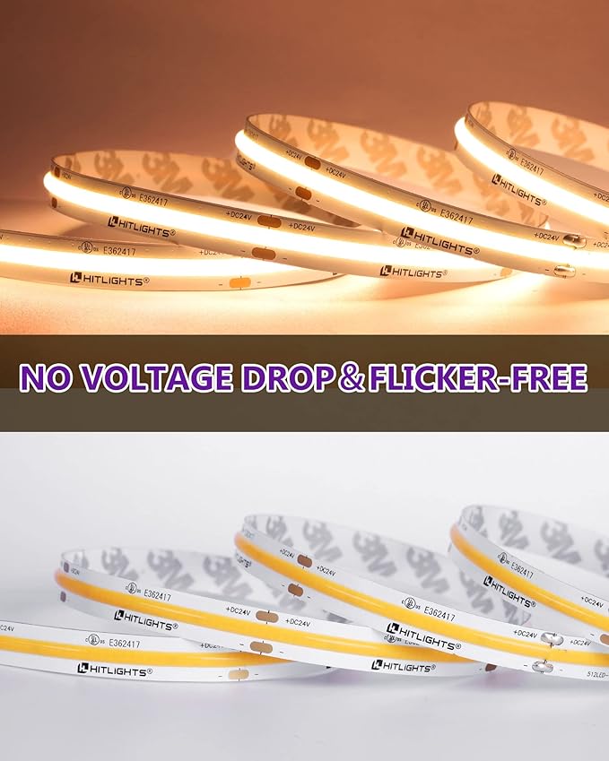 HitLights COB LED Strip Lights Warm White 2700K, 16.4ft Premium High Density - Image 8
