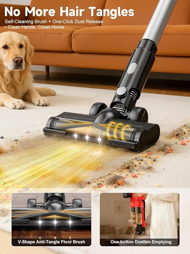 60KPa Cordless Vacuum Cleaner for Home, 700W Brushless Motor Handheld Vacuum - Image 6