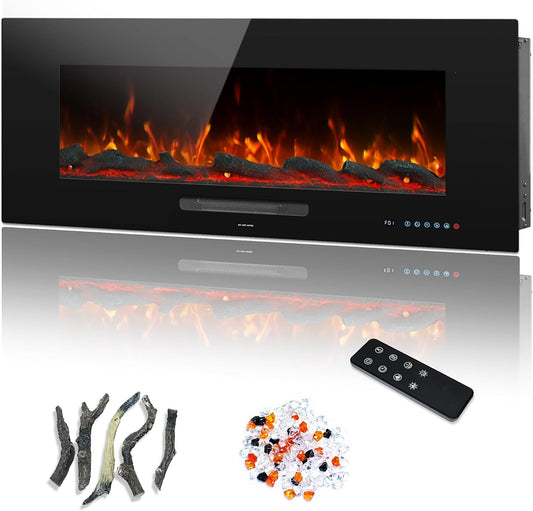 42" Electric Fireplace Inserts, Recessed & Wall Mounted Fireplace Heater