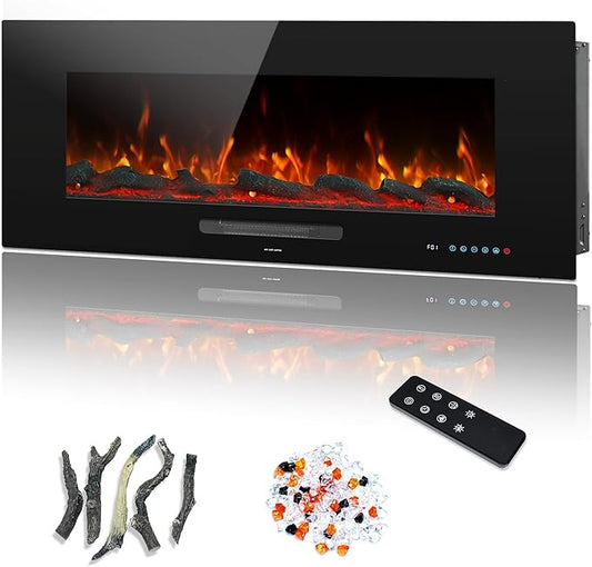 42" Electric Fireplace Inserts, Recessed & Wall Mounted Fireplace Heater by Dreamflame