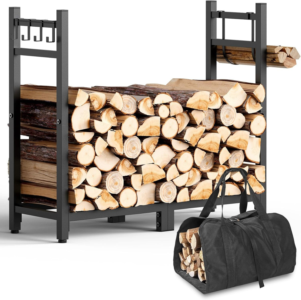 brightown 34 inch firewood rack indoor with log, main product view
