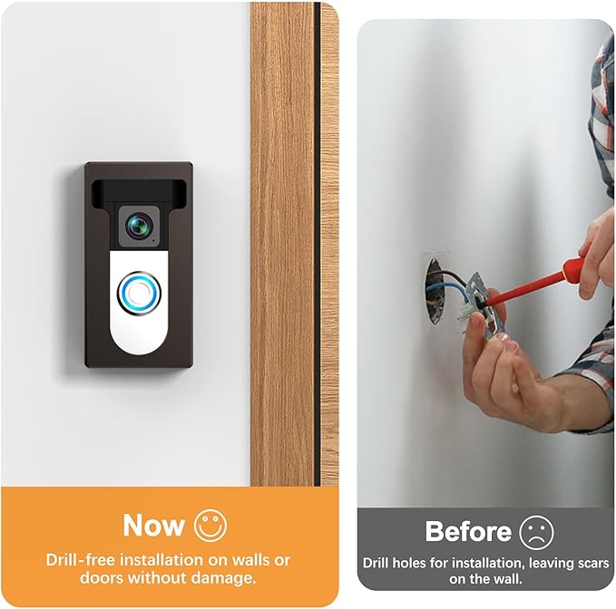 No Drill Adhesive Video Doorbell Mount Compatible - Image 5