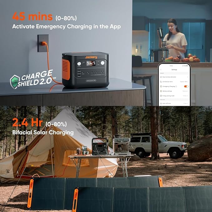 Jackery Explorer 1000 v2 Portable Power Station and 3-Port 102W Fast Charger - Image 5