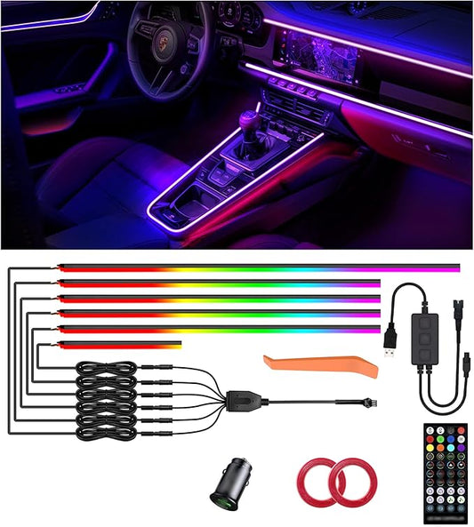 KENANEK 175’’ Acrylic Car Ambient Lighting Kit – 6 RGB LED Light Strips by Unknown