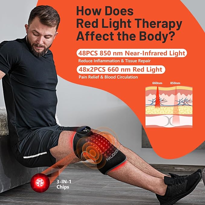 HALIDODO Red Light Therapy & Vibration Massage Knee Brace - Image 3
