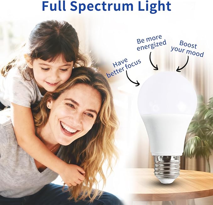 LQ BSDERA 2PK Full Spectrum Light Bulbs, 6000K Natural Light That Mimic Sunlight - Image 2