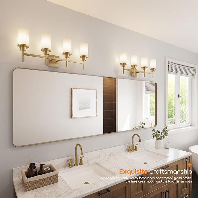AONEON Wall Light Fixtures 4-Light Over Mirror, Wall Sconces - Image 8