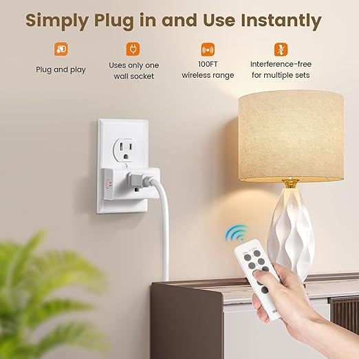 SURAIELEC Remote Control Outlet, Wireless Light Switch - Image 2
