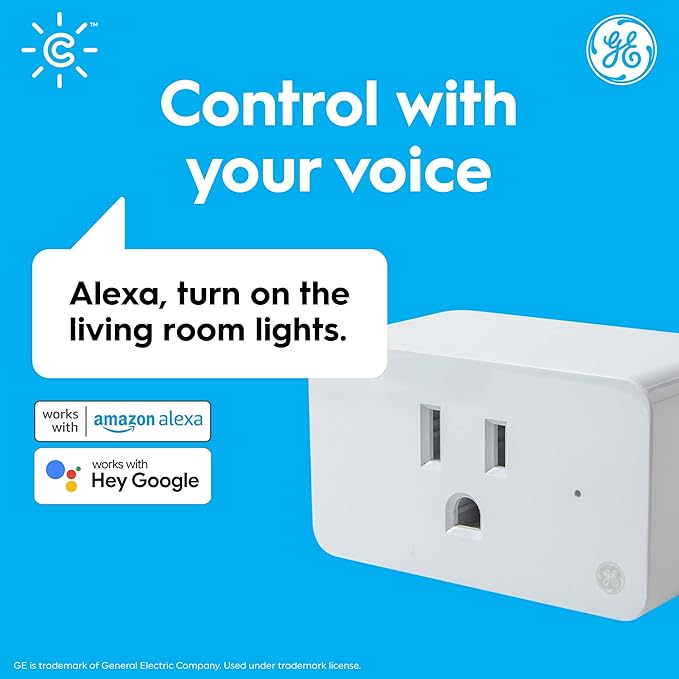 GE Cync Smart Indoor Plug, Smart Outlet Control, WiFi Outlet Plug, Matter - Image 4