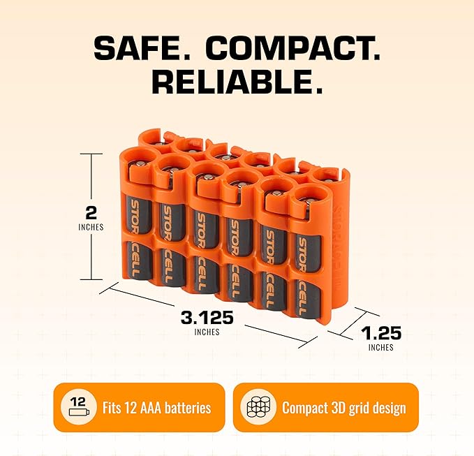 Storacell AAA-12 Battery Storage Caddy and Dispenser, Holds 12 AAA Batteries - Image 6