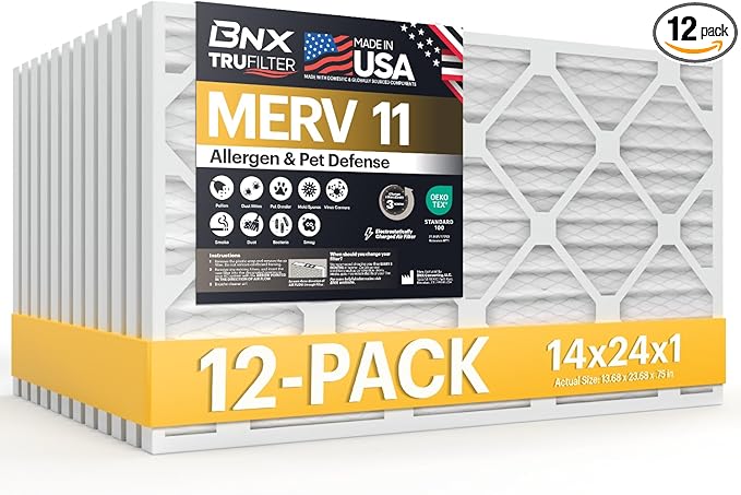 BNX TruFilter 14x24x1 Air Filter MERV 11 by BNX