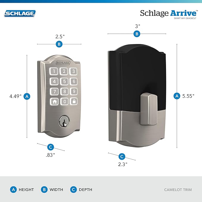 Schlage Arrive WiFi Deadbolt Smart Lock, Keyless Entry Door Lock - Image 3