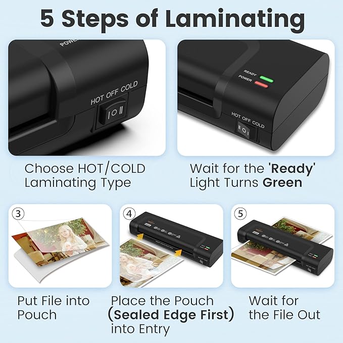 VidaTeco Laminator Machine 9-inch Thermal Cold Laminator - Image 7