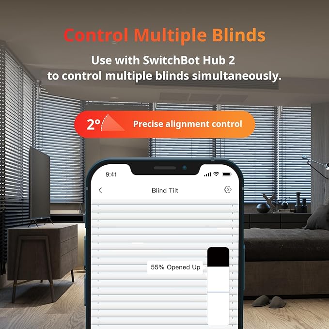 SwitchBot Blind Tilt Automatic Blind Opener 3-Pack & Hub 2- Smart Motorized - Image 2