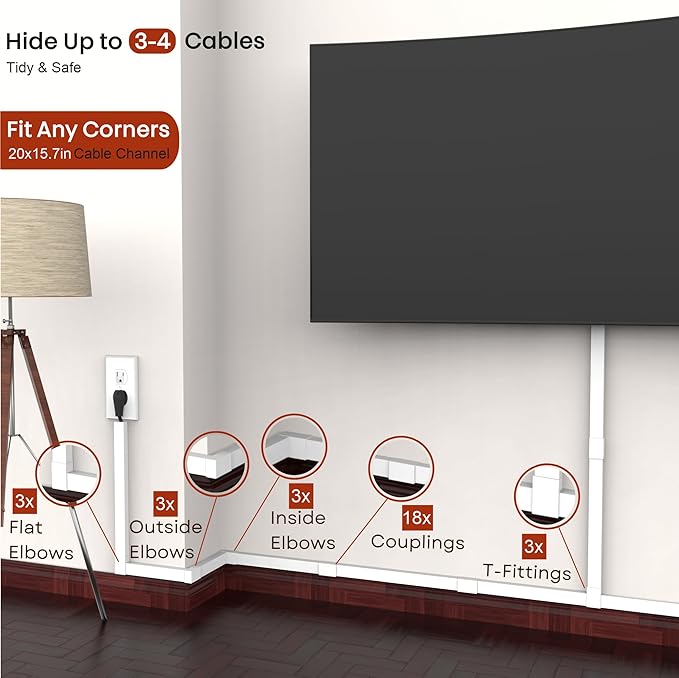 Cord Hider, Wire Cover, Cord Covers Wall Mounted TV, Cable Hider, 315 in - Image 4
