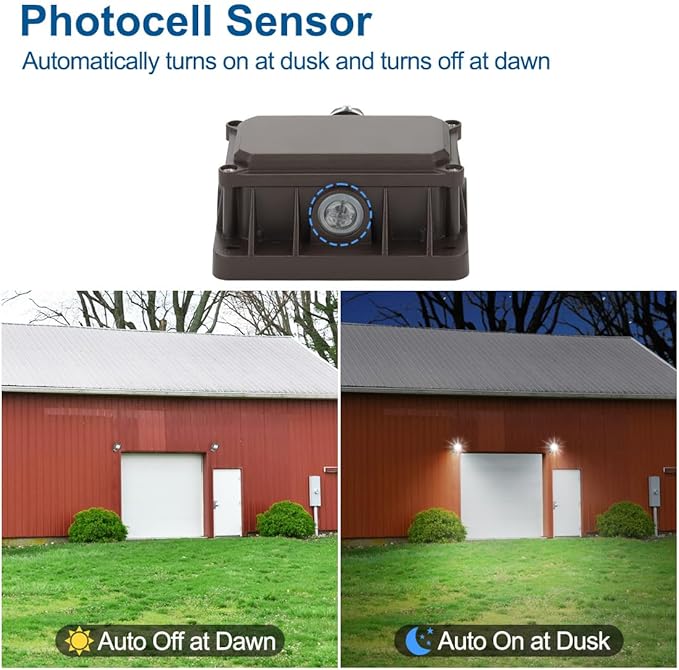 DAKASON 30W LED Flood Light Outdoor, Dusk-to-Dawn Photocell 180° Adjustable - Image 3