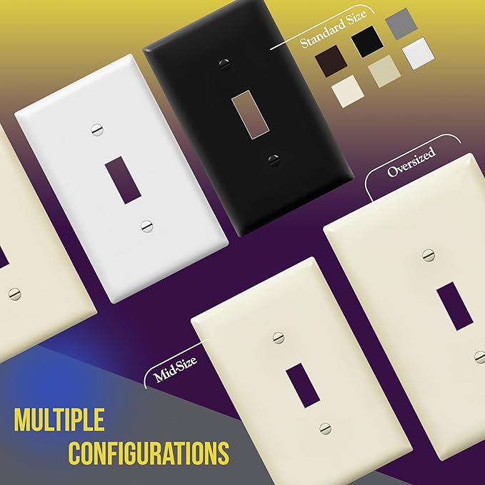 ENERLITES Toggle Light Switch Wall Plate, Standard Size 1-Gang 4.50" x 2.76" - Image 7