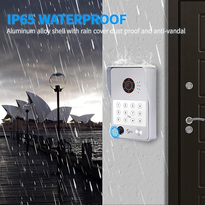 Wired Video Door Phone Apartment Intercom System, 7 Inch Touch Monitor - Image 6
