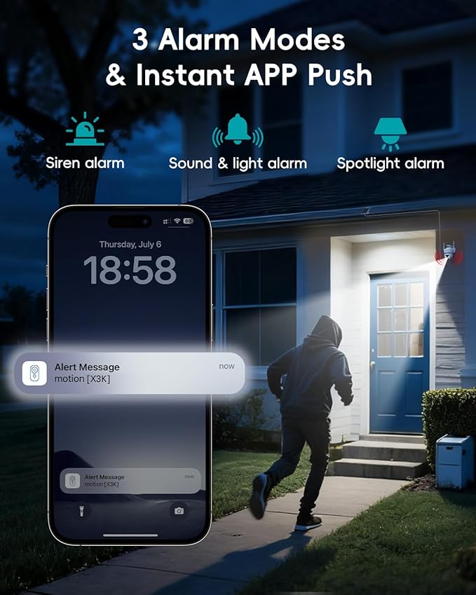 ZUMIMALL 2K Solar Security Cameras Wireless Outdoor | 360° PTZ View Control via - Image 6