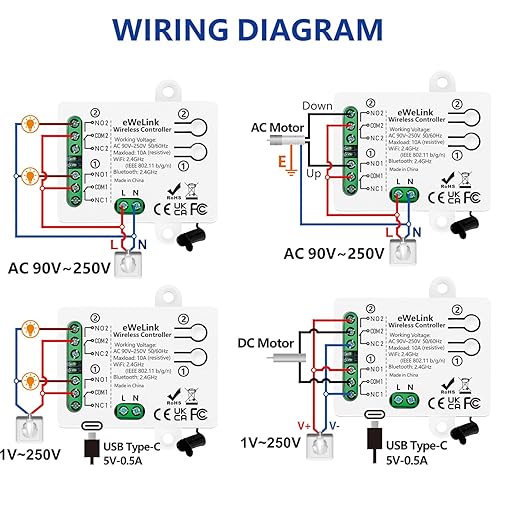 DieseRC 2 Channels WiFi Smart Switch, AC 90V-250V 220V Passive Output Relay - Image 7