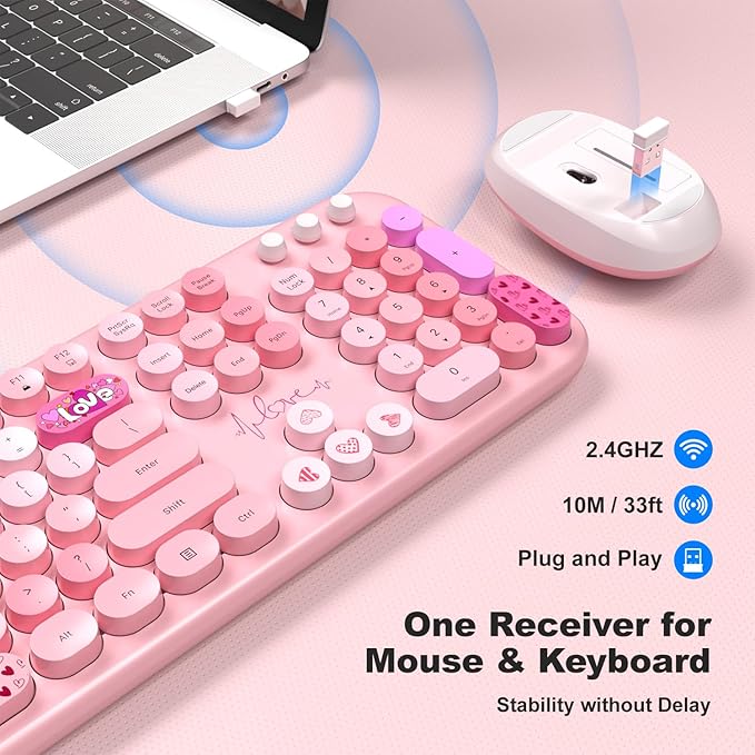 MOFII Wireless Keyboard and Mouse Combo, Full Size 2.4G Plug and Play - Image 2